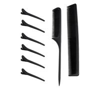 2 Pièces Peigne de Coiffure en Plastique Noir avec 6 Pinces | Kit Portable pour Cheveux Bouclés ou Raides, Usage sur Cheveux Mouillés, Routine de Démêlage en Voiture