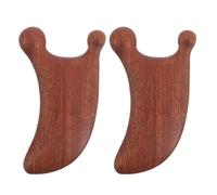 2 Pièces Peigne de Massage Gua Sha Portable en Bois | Petit Format de Voyage, Design Unique et Léger, Usage Manuel pour Vacances et Déplacements Professionnels