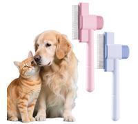 2 Pièces Peigne de Toilettage pour Chat avec Bouton D'épilation, Peigne anti-puces, Autonettoyant pour Chats et Chien, Brosse Poil Long, Brosse pour Animaux de Compagnie
