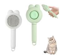 2 Pièces Peigne de Toilettage pour Chat, Peigne d'Épilation Animaux Compagnie avec Bouton D'épilation, Brosse pour Chat et Chien, Anti Puces, Démêle, Élimine les Poils Morts