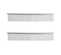 2 Pièces Peigne en Acier Inoxydable, Dents Serrées | Bouts Arrondis et Surface Lisse, Usage Salon ou Maison, Aide au Démêlage Rapide