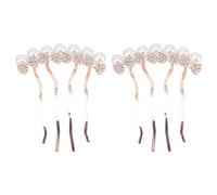 2 Pièces Peigne Latéral de Mariage en Cristal et Alliage, Blanc | Pince à Peigne Latérale Pearl, Ornements Délicats, Léger et Confortable, pour Bal, Fête et Mariage