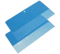 2 Pièces Peigne Texturé en Plastique pour L'art, Sculpting Mural | Motifs Nets Passage, Prise Ergonomique, Espacement des Dents, Finition Homogène, Bleu