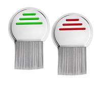 2 Pièces Peignes D'élimination des Poux,Elimination efficace puces chat chien, pour Enfants, Adultes et Animaux de Compagnie(Rouge et vert)