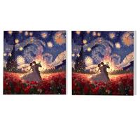 2 Pièces Peinture Numero Adulte, Couple De Roses, DIY Peinture par Numéros Kits, Avec Acrylique Pigment et Pinceaux, pour Décoration Les Murs de la Maison, Cadeaux D'anniversaire 80x80cm L4DY-522