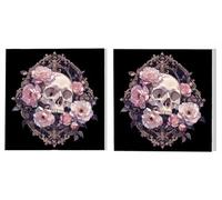 2 Pièces Peinture Numero Adulte, Fleurs CrâNe, DIY Peinture par Numéros Kits, Avec Acrylique Pigment et Pinceaux, pour Décoration Les Murs de la Maison, Cadeaux D'anniversaire 40x40cm L4DY-421