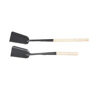2 Pièces Pelle à Cendres à Long Manche en Bois et Métal | Léger, Prise Confortable, Usage Maison, pour Charbon et Résidus, Outil Pratique, Compatible Seau Cendre