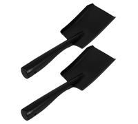 2 Pièces Pelle à Charbon pour Cheminée en Acier au Manganèse Noir | Robuste, Antirouille et Portable, pour Foyer, Jardin et Usage Extérieur, Format Compact Pratique