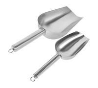 2 Pièces Pelle à Glaçons en Acier Inoxydable, Multi-usages | Réduit la Fatigue, Nettoyage Facile, Prise Confortable, Surface Lisse, pour Dessert Shop et Usage Domestique Plusieurs styles