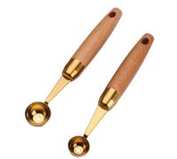 2 Pièces Pelle à Pastèque en Acier Inoxydable, Cuillère à Fruits | Acier Inoxydable, Bois de Sapele, Nettoyage Facile, Usage Restaurant et Préparation de Fruits