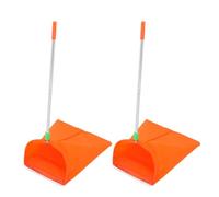 2 Pièces Pelle à Poussière en Métal Robuste, Pliable, Légère | Acier Inoxydable et Tissu, Structure Coupe-vent, Usage Extérieur, Entretien des Parcs, Orange