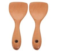 2 Pièces Pelle à Riz en Bois à Manche Épais pour Cuiseur à Riz