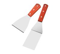 2 Pièces Pelle à Steak en Acier Inoxydable Manche Bois | Lame Lisse, Usage sur Crêpière et Poêle Antiadhésive, Finition Résistante aux Taches, Nettoyage Rapide
