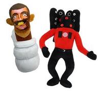 2 pièces Peluche Speakerman, Skibidi Toilet Adventure, poupée de Peluches de la série de Toilettes, Stuffed Plush Figure Skibidi Toilet, pour Les Fans de Jeu Marque de Ykkup G