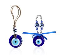 2 Pièces Pendentif Oeil De Diable, Pendentif en Verre Oeil Bleu Turc, Décoration Murale De La Maison, Souvenirs Touristiques.