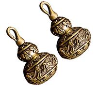 2 Pièces Pendentif Porte-clés Statue De Feng Shui Chinois Ceinture Découpable Porte-clés Calebasse Porte-clés De Richesse De Longévité Ornement De Bonne Chance Cuivre Laiton Chine
