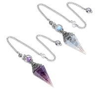 2 Pièces Pendule Divinatoire Pendule D'améthyste Cristaux Naturels Exquis Magnifiques Adaptés À Divination Aux Rituels De Sorcellerie Reiki Équilibre Chakras Et À L'absorption D'Énergie(Violet&Bleu)
