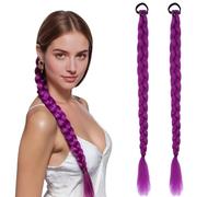 2 Pièces Perruque Rumi Kpop Demon Hunter Perruque Kpop Demon Hunter Enfant Tresse Violette Rumi Rajout Cheveux Tresses Facile Nettoyer Couleur Grand Teint 60 Cm Confortable Convient À Toutes Occasions