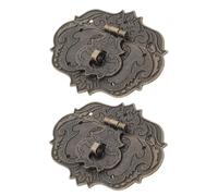 2 Pièces Petit Fermoir de Boîte en Bois Rétro Trou de Serrure | Laiton Vieilli, Finition Bronze, Installation Facile, Fermeture Sûre, Style Classique pour Coffrets et Caisses