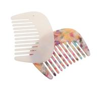 2 Pièces Petit Peigne à Dents Larges en Acétate | Cheveux Bouclés et Ondulés, Format Poche pour Déplacements, Surface Lisse, Charme Parisien, Femmes