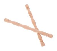 2 Pièces Petit Pilier Romain en Bois Massif Khaki pour Pieds de Table | Surface Lisse Poncée et Peinte, Style Classique Sobre, Support Robuste pour Restauration et Mobilier