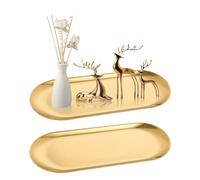 2 Pièces Petit Plateau Decoratif Plateau Salle de Bain Plateau Rectangulaire Mini Plateau pour Dessert Cosmétiques Bijoux Parfums