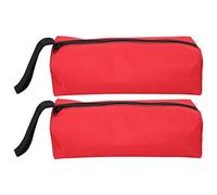 2 Pièces Petit Sac à Outils, 25 X 8,5 X 7cm Multifonctionnel Portable 600D Polyester Kits D'outils Sac de Rangement avec Sangle Suspendue et Fermeture à Glissière (Rouge)