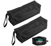 2 Pièces Petit Sac à Outils, Petite Sac de Rangement 25 x 8,5 x 7cm en Polyester 600D, Portable avec Sangle Suspendue et Fermeture à Glissière (Noir) (nero)
