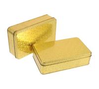 2 Pièces Petite Boîte à Biscuits Rectangulaire en Métal | Tinplate, Format 7,5x4,4 Pouces, Rangement Compact, Fraîcheur Préservée, Maison et Présents