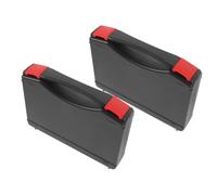 2 Pièces Petite Boîte à Outils en Plastique Noire Fermeture Sécurisée | Coins Renforcés, Design Élégant, Rangement Pratique pour Petites Pièces, Attaches, Fournitures de Premiers Secours, Voyages