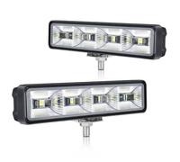 2 Pièces Phare de Travail LED 14,5 cm, 12V/24V 25W 3200LM, Faisceau Large | Étanche IP65, Support Inox M8, Boîtier Aluminium, Feu de Recul, Tracteur Fourgon 4x4