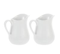 2 Pièces Pichet à Lait en Céramique Blanc, Portable et Léger | Contenant de Rangement, Usage pour Lait et Eau, Salle à Manger, Format Pratique, Céramique Blanche