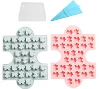 2 pièces Pièces de puzzle En silicone, moules à chocolat, fondant, bonbons, fondant roulé, gâteaux de cupcakes, outil de décoration, bombes de graisse caoutchouteuses, moule, échantillons de cire, mou