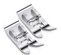 2 Pièces Pied de Biche Universel Machine à Coudre, Pied Presseur Droit & Zigzag en Acier Inoxydable, Accessoire Couture de Remplacement Compatible Singer Brother Janome Babylock Tige Basse