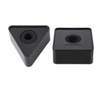 2 Pièces Pied de Micro Logo Abs Noir, Support Carré pour Interview