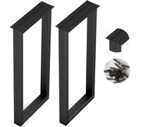 2 Pièces Pieds De Table Cuisine Pied De Table à Manger Pieds De Bureau Pieds De Bureau D’Ordinateur Pieds De Bureau DIY Pieds D’établi Fer Noir, Black, 40x70cm/16x28in