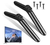 2 Pièces Pieds de Télévision Universels Noirs, Support Stable Base | Installation Facile, Ajustement Sûr, Plastique 22,50x5,50x1,80cm, Salon et Chambre