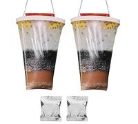 2 Pièces Piege A Mouche Exterieur,Ranch Piège à Mouches Avec 2 Appâts, Pour La Lutte Antiparasitaire,Le Plus Efficace Espace Extérieur Pour Jardin,Ferme,EcurieEn Plein Air (2 Pièces)