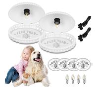2 pièces Piège à puces, Lampe piège à puces avec 4 lumières Piège à puces 4 disques Collants, pour Maison, literie, Tapis, Usage intérieur