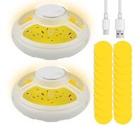 2 Pièces Piège à Puces Sticky dôme avec 20 Sticky Discs,Piège à Puces à l'intérieur de Votre Maison Attrape Puces Domestiques Pièges à Insectes Piège à Punaises de Lit Electrique USB pour Enfants (2)
