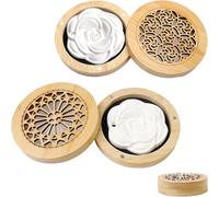 2 Pièces Pierre De Diffusion Huile Essentielle Avec Boîte À Parfum En Bois,Galet Diffuseur Huile Essentielle,Diffuseur Parfum Pour Le Bureau, Le Salon, Le Salle De Bain, Et Le Chambre