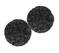 2 Pièces Pierre de Lave Naturelle 5cm, Exfoliant | Usage Humide ou Sec, Forme Sphérique Noire, Soin Doux pour Travailleurs et Athlètes, Exfoliation Ciblée