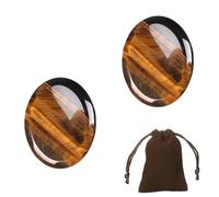 2 Pièces Pierre de Paume Pierre Naturelle œil de Tigre Cristaux Thérapeutique Oeil de Tigre Naturelle Polis Pierre d'inquiétude de Paume pour Méditation, Relaxation, Équilibrage