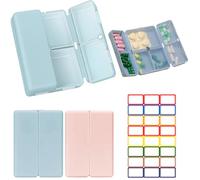 2 Pièces Pilulier Semainier avec étiquette, Pilbox Petit Pilulier 7 Jours Semainier Medicament, Magnétique Portable Boite Medicaments Rangement pour L'usage Quotidien et Les Voyages Les Médicaments