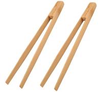 2 Pièces Pince à barbecue en bois de hêtre non traité collée,Pinces à toast classiques réutilisables en bambou,Pince de cuisson en bois, idéale pour grille-pain, fruits, pain et cornichons,30cm