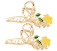 2 Pièces Pince à Cheveux Fleur Vintage en Alliage | Usage Quotidien et Occasions Spéciales, Style Simple et Mode, pour Maintenir et Décorer la Chevelure