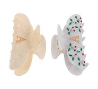 2 Pièces Pince à Cheveux Lettre Ab16-1-7 en Acrylique, Modèle A