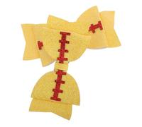 2 Pièces Pince à Cheveux Nœud Football Jaune, Fer Scintillant | Maintien Non Dommageable, Finition Pailletée, Style Sportif et Charmant, pour Tenues D’équipe et Sorties