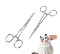 2 Pièces Pince à Clamper, 14cm Pince de Verrouillage Inox, Pince Droite, Pince pour la Pêche, Pince à Poils de Chat et de Chien Professionnelle, Pince Multifonction pour Bricolage Soins Animaliers