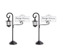 2 Pièces Pince à Notes en Résine Noire Forme Lampadaire Carte